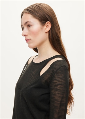 Drama knit bluse Black Oval Square 